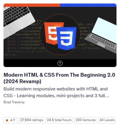 Udemy kurz HTML a CSS