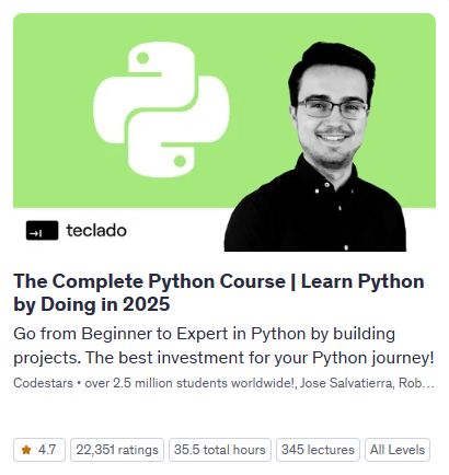 Udemy kurz Python